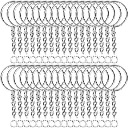 20/50pcs Silver Color Metal Blank Keyring Keychain Split Ring Keyfob Key Holder Rings DIY Findings Making Keychain Accessorie