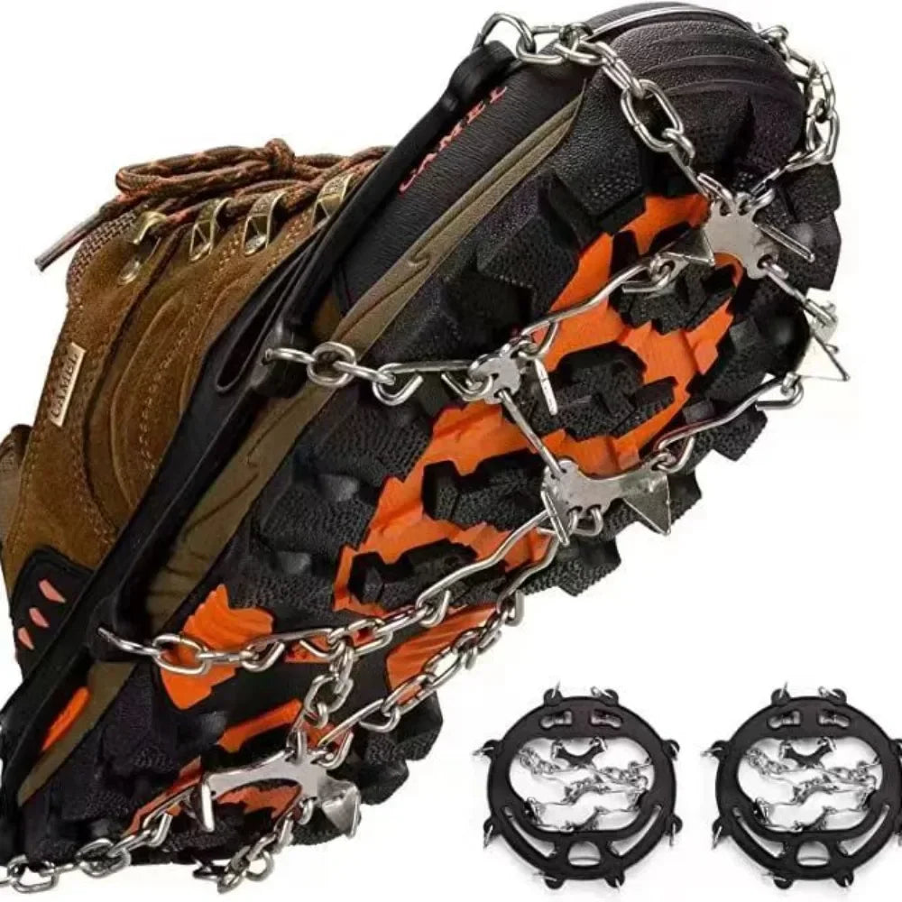Winter Outdoor Hiking Climbing Snow Spikes Crampons Cleats Chain Claws Grips Boots Cover Ice Gripper Spike for Shoes Anti Sli