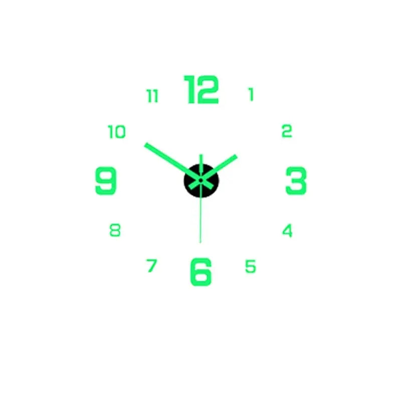EW Creative Simple Luminous Digital Clock European Style DIY Silent Wall Clock Study Living Room Punch-Free Wall Sticker Cloc