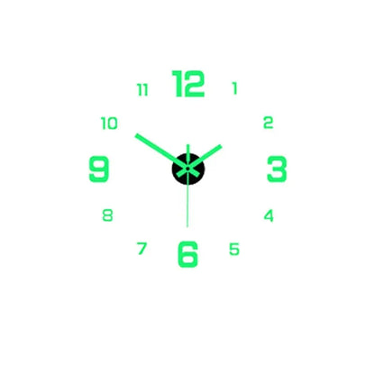 EW Creative Simple Luminous Digital Clock European Style DIY Silent Wall Clock Study Living Room Punch-Free Wall Sticker Cloc