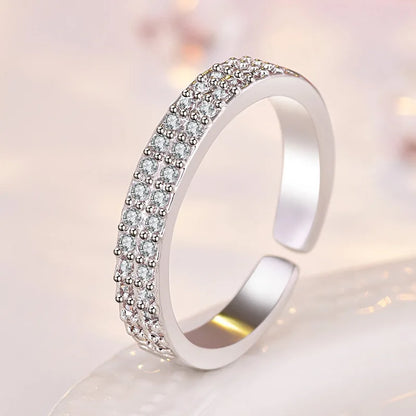 925 Sterling Silver Ring Sparkle Zircon Luxury for Women Rings Wedding Fine Jewelry Accessories Party Gift