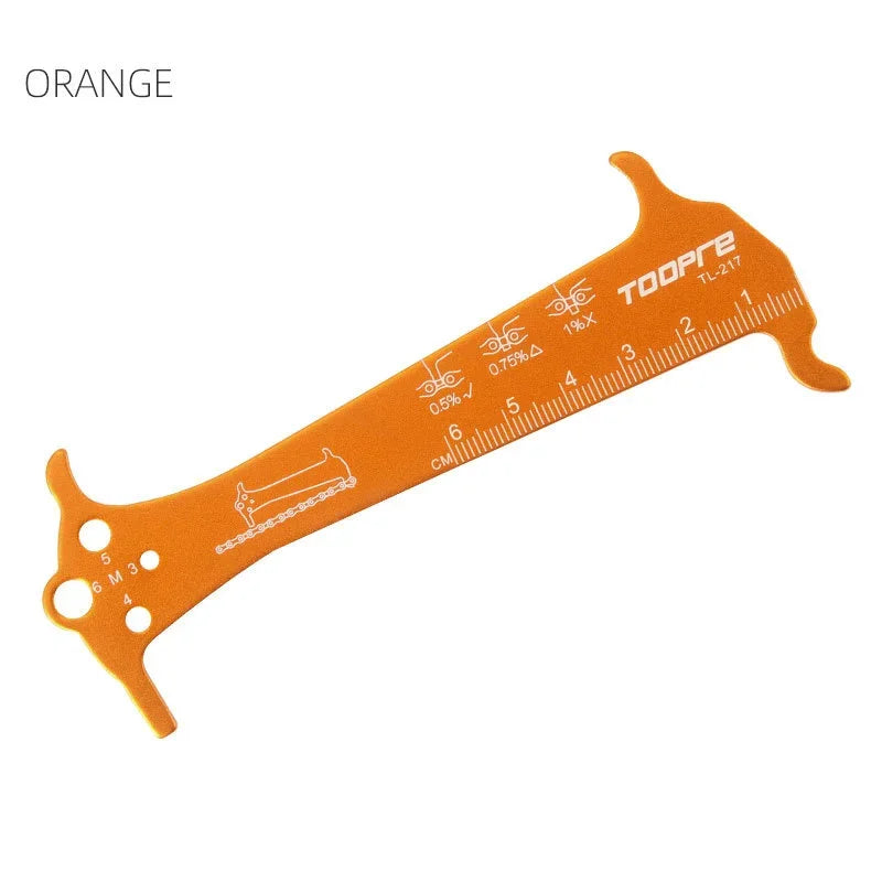 Bicycle Chain Wear Indicator Ruler Repair Tool Stainless Steel Mountain Road Bike Chain Gauge Measurement Checker Screw Diame