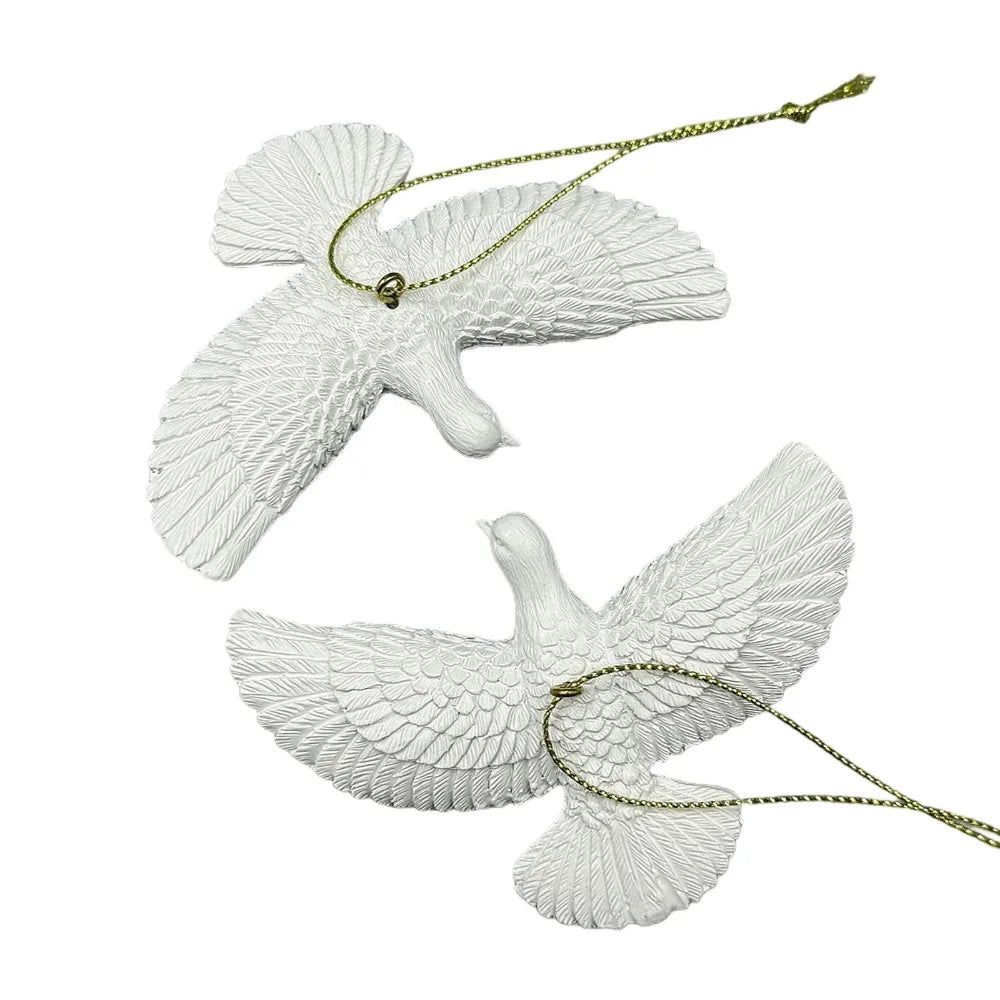1/2PCS Friendship Doves Home Decor Resin Christmas Ornament Doves Christmas Tree Ornaments Best Special Gift Christmas Decor 