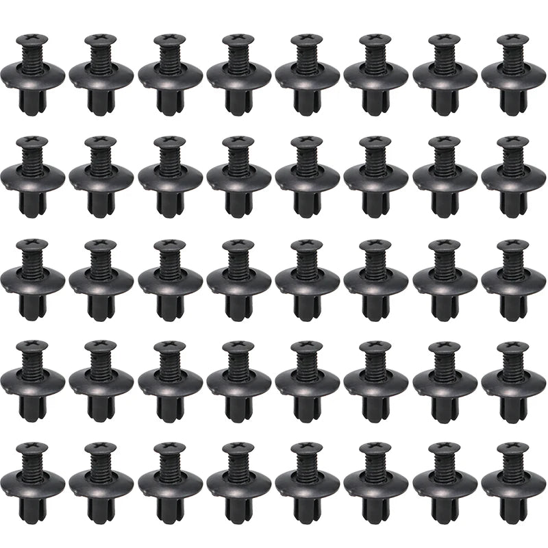 8mm Plastic Rivets Fasteners Screw Car Bumper Fender Black Rivet Car Fastener Clips for Toyota Focus Kia Nissan Yamaha