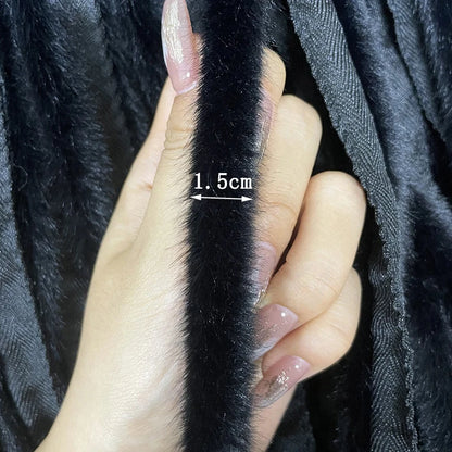 1m Faux Fur Ribbon Tapes DIY Apparel Sewing Fluffy Trim Fabric Sewing Stage Costume Plush Artificial Fur Stripe Decoration - 