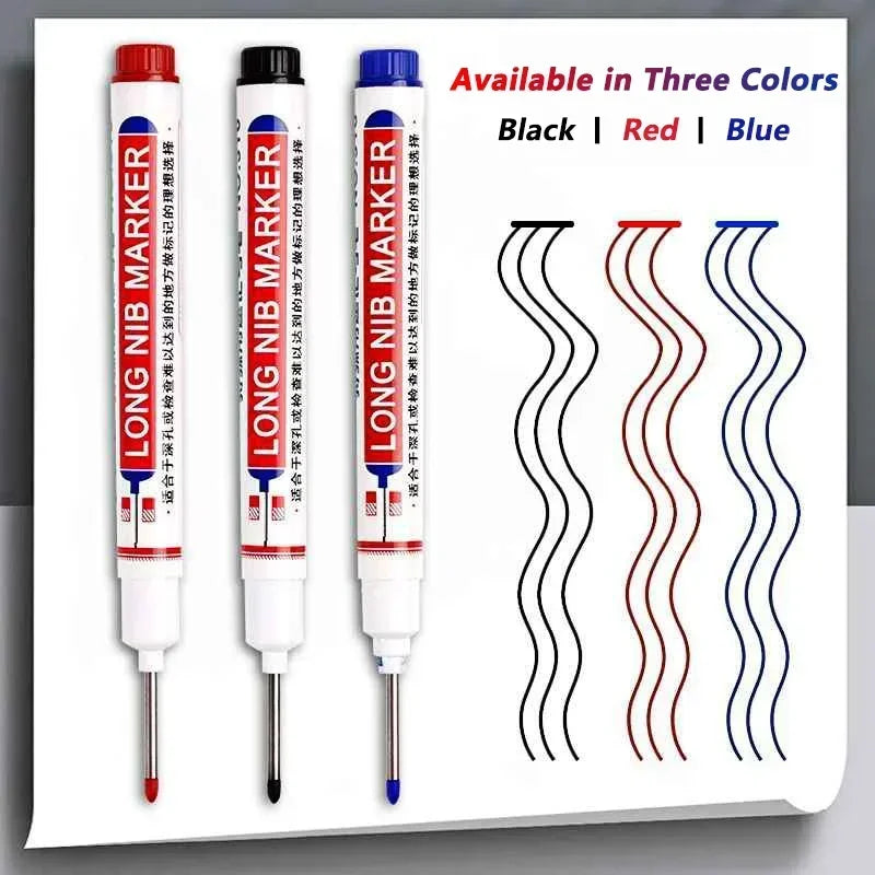 iLMH 1-40PCS Deep Hole Long Nib Head Markers For Metal Perforating Pen Waterproof Bathroom Woodworking Decoration Multi-Purpo