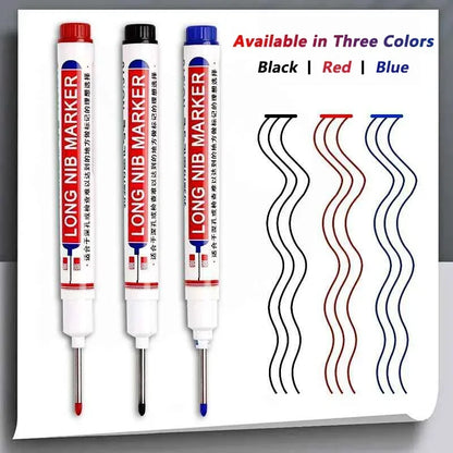 iLMH 1-40PCS Deep Hole Long Nib Head Markers For Metal Perforating Pen Waterproof Bathroom Woodworking Decoration Multi-Purpo