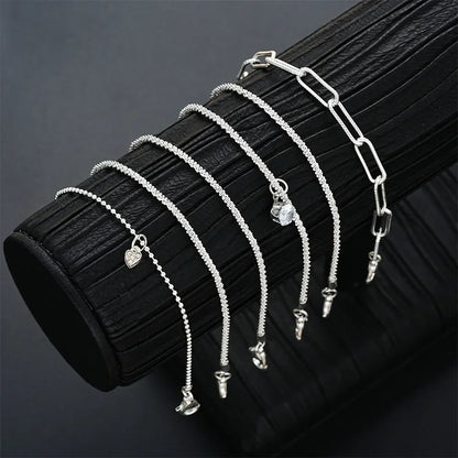 6Pcs 925 Sterling Silver Rhinestone Bracelets for Women Girls Luxury Korean Sparkling Starry Sky Charm Bracelets Party Jewelr