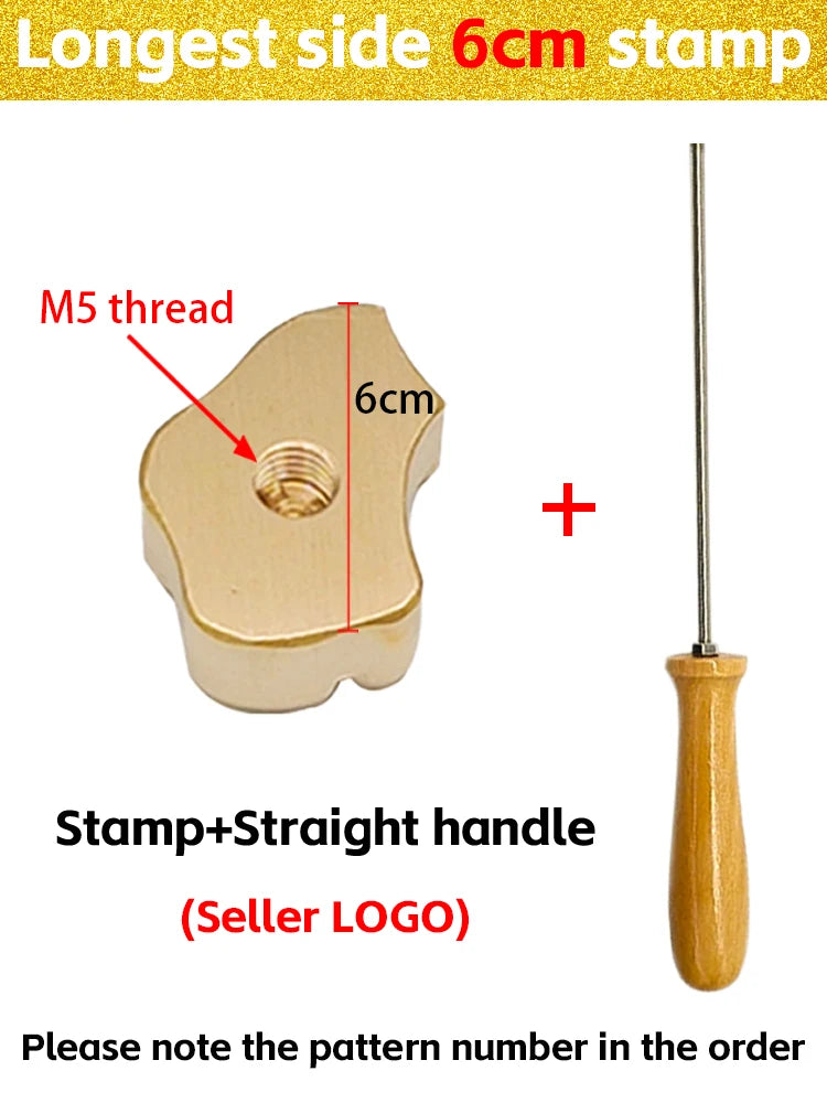 Custom Logo Branding Iron Heating Stamp Personalized Hot Brass for Bakery Cake Bread Burger Wood DIY Gift Electric Stamping M