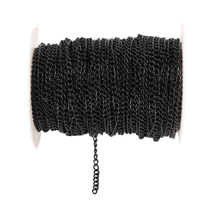 2 Meter Flat 2.5/3.5/4.5mm Extension Thin Chain Metal Chain DIY Necklace Body Chain Jewelry Making Chain Accessories - Black 