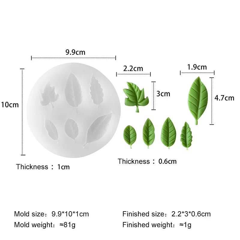 DIY Leaf Silicone Mold Leaves Maple Leaf Mold Handmade Soap Epoxy Resin Decoration Mould - F470-2