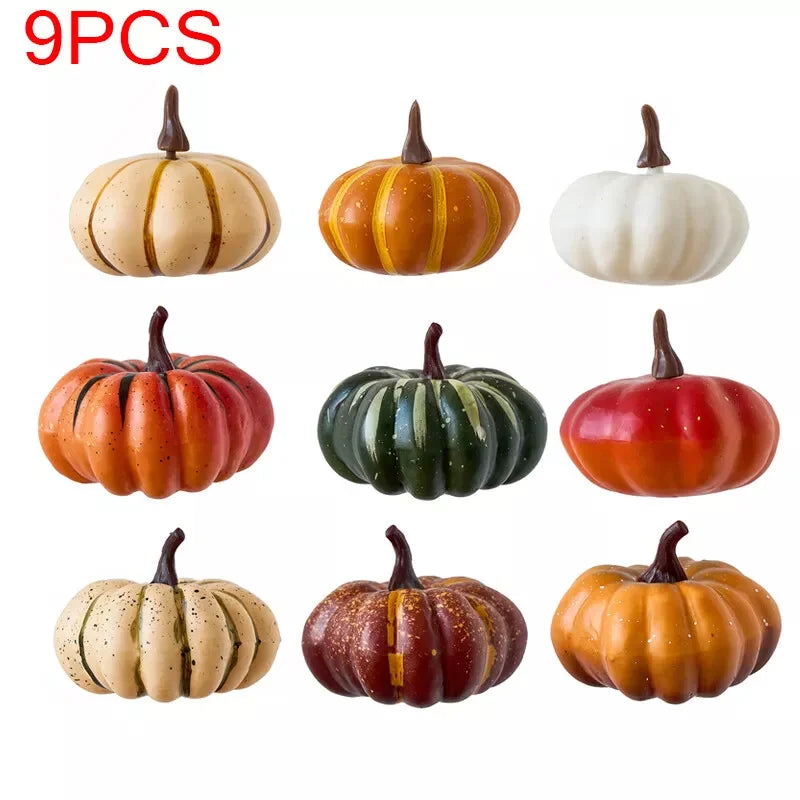 9pcs Autumn simulation pumpkin, DIY decoration, autumn harvest festival decoration, Halloween decoration, party decoration