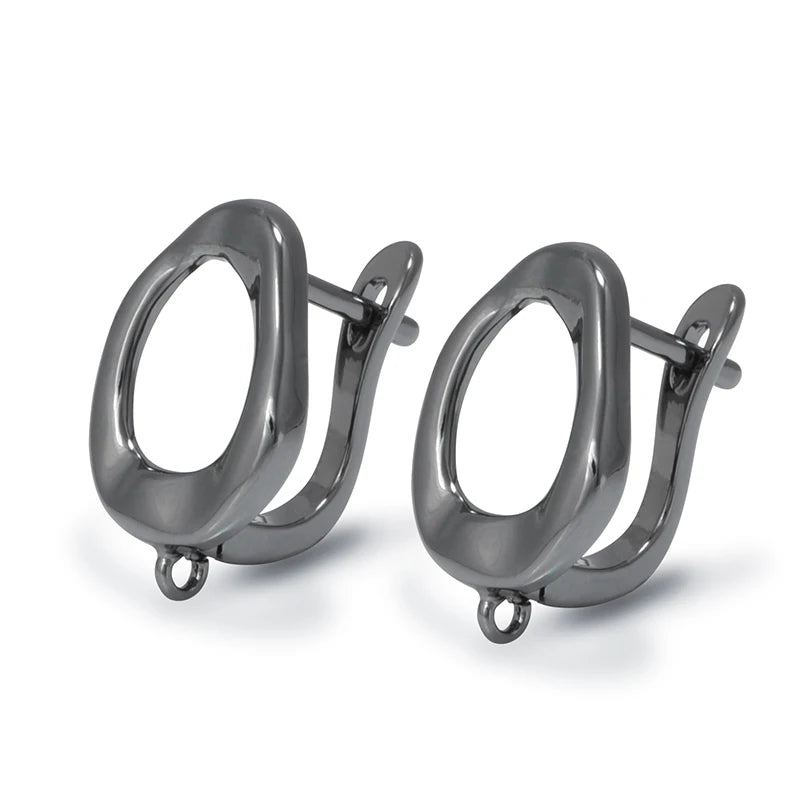 Silver Color Brass Earring Hooks for DIY Jewelry Making Handmade Silver Color Jewelry Accessories Findings Eawires - Gun Blac