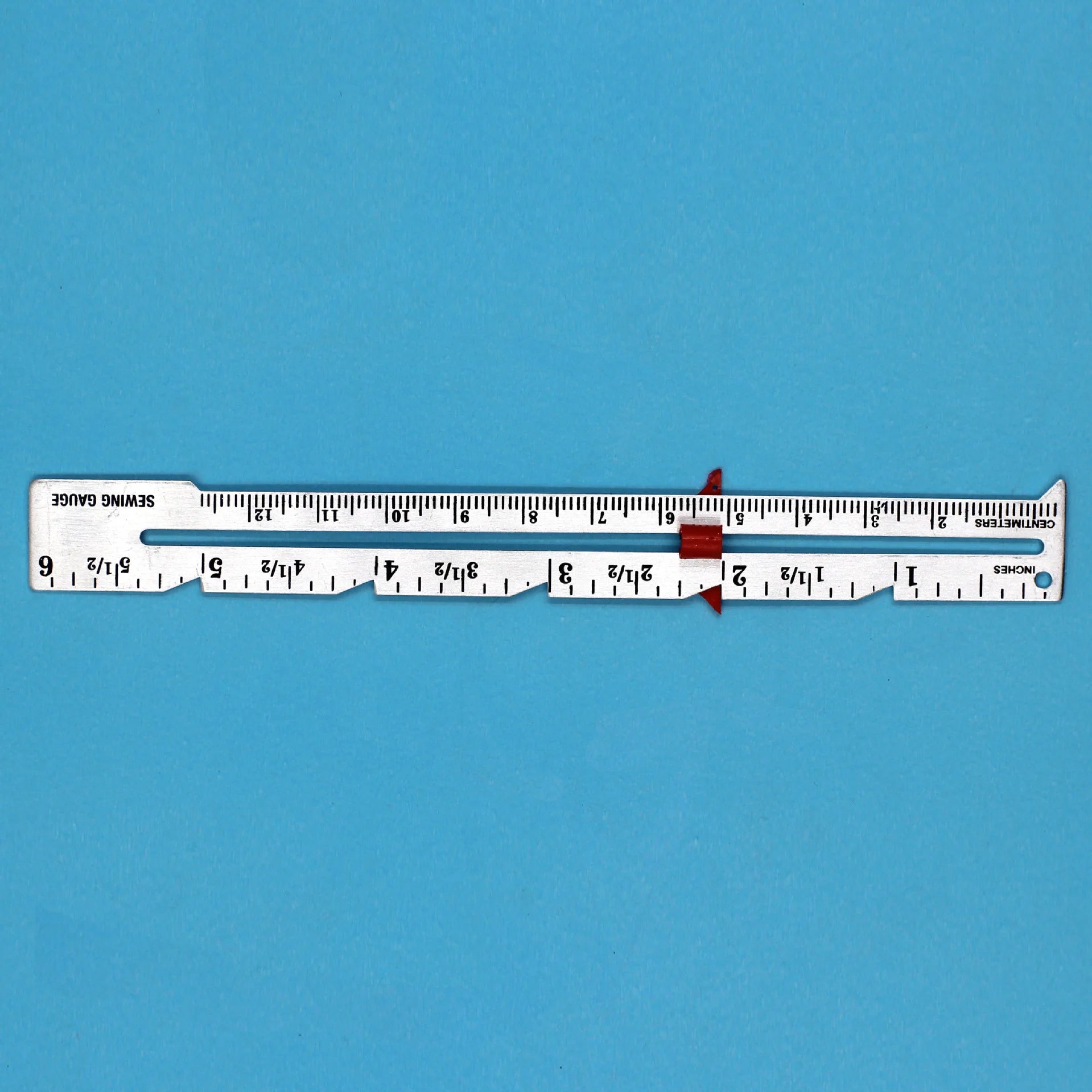 1pc Metal Sliding Guage, Sewing Measuring Tool, Sewing Guage For Quilting And Sewing, Sewing Accessories, Sewing Notions - WH