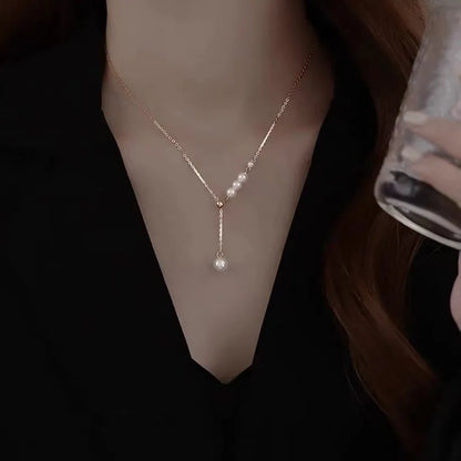 New Beads Women's Neck Chain Kpop Pearl Choker Necklace Gold Color Goth Chocker Jewelry On The Neck Pendant 2022 Collar For G