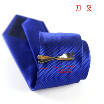 New Stainless Tie Clip For Men Classic Metel Tie Pin Copper Tie Bar Quality Enamel Tie Collar Pin Crystal Business Corbata