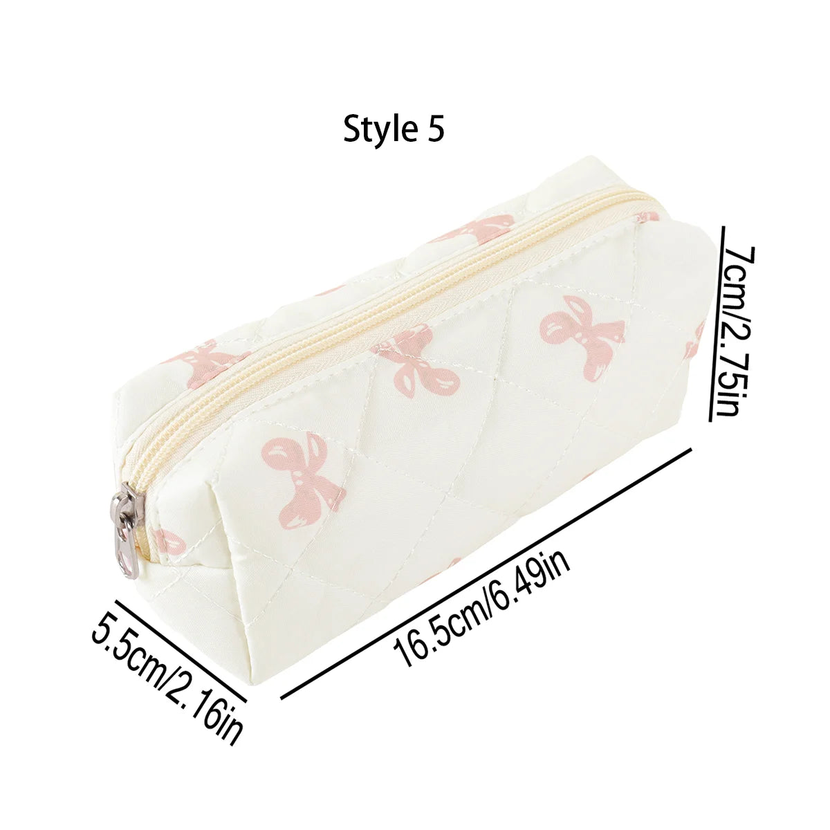 1 pc Beautiful bowknot single-layer pencil case, floral pattern design storage bag, a must-have for back to school season