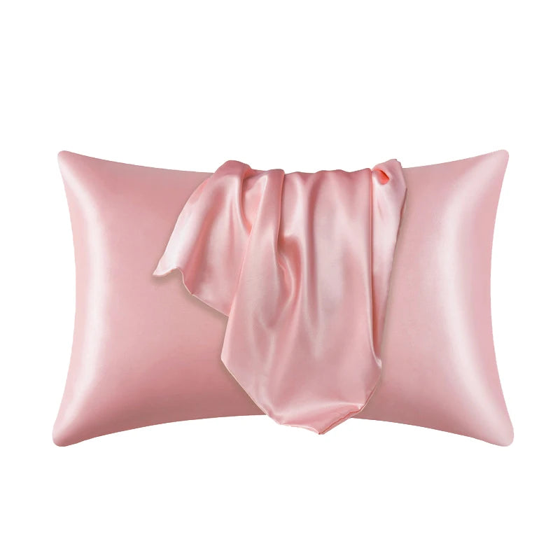 100% Silk Pillowcase Pillow Cover Silky Satin Hair Beauty Pillowcase Comfortable Pillow Case Home Decor Pillow Covers. - pink