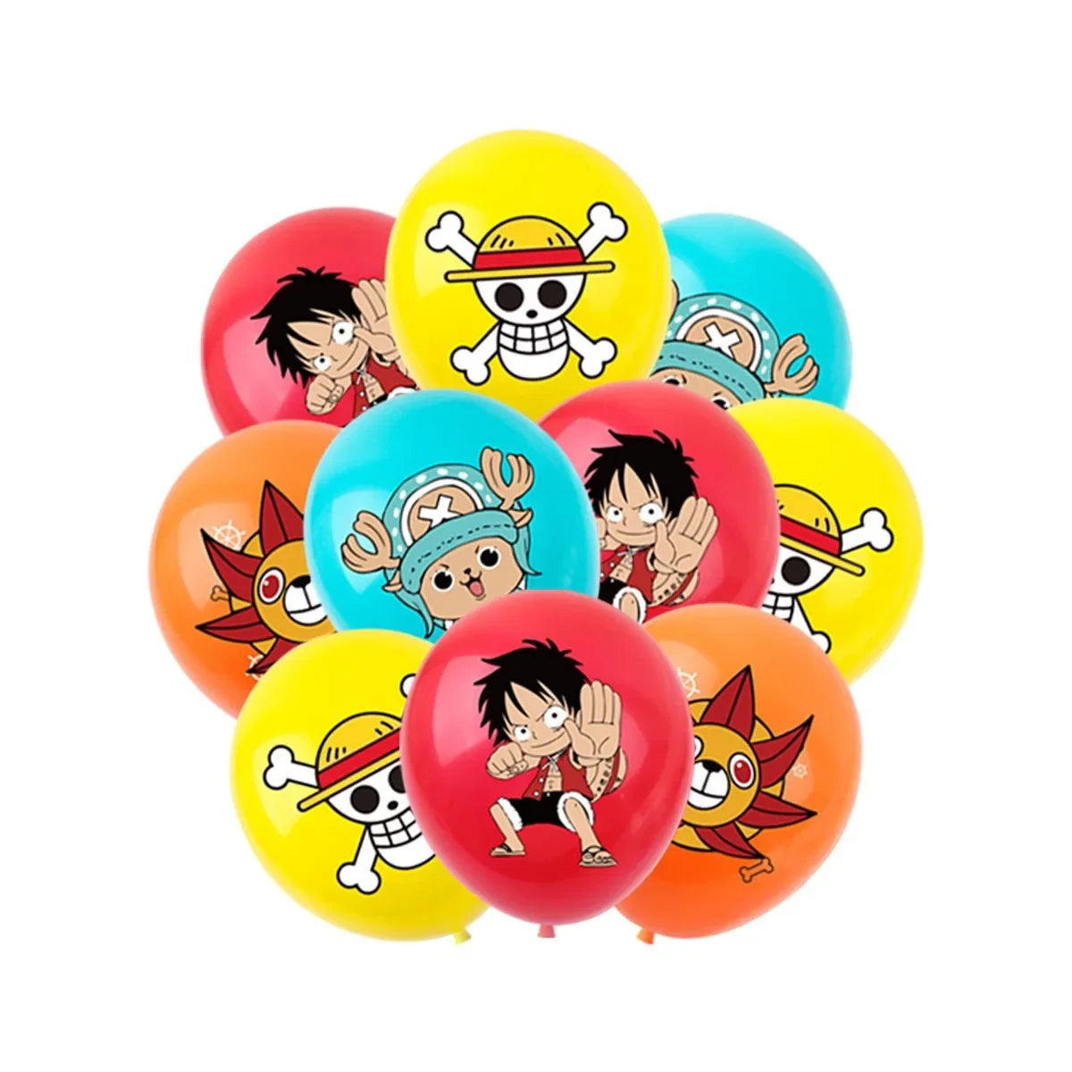 ONE PIECE Birthday Party Supplies Balloons Flags Cake Decorations for Kids Cartoon Theme