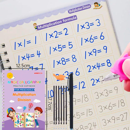 New Reusable Learning Math English 3D Calligraphy Book Drawing Copybook Numbers Education for Kids Letter Practice Toy Gifts 