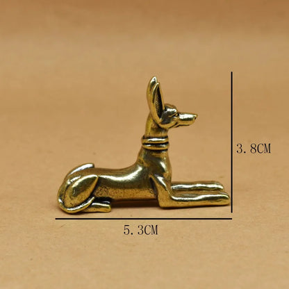 Vintage Brass Dog Figurine - Small Collectible Desk Decor Figurine for Living Room, Office deal for Gift Statues for Home Dec