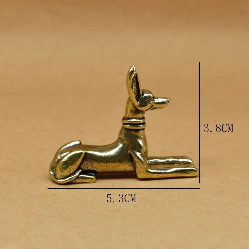 Vintage Brass Dog Figurine - Small Collectible Desk Decor Figurine for Living Room, Office deal for Gift Statues for Home Dec