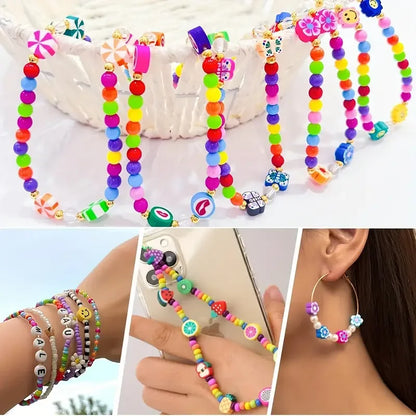 700Pcs Jewelry Making Kit DIY Beaded Crafts for Necklaces & Bracelets Acrylic, Soft Clay, Animal Charms, Polymer Clay Bead Se