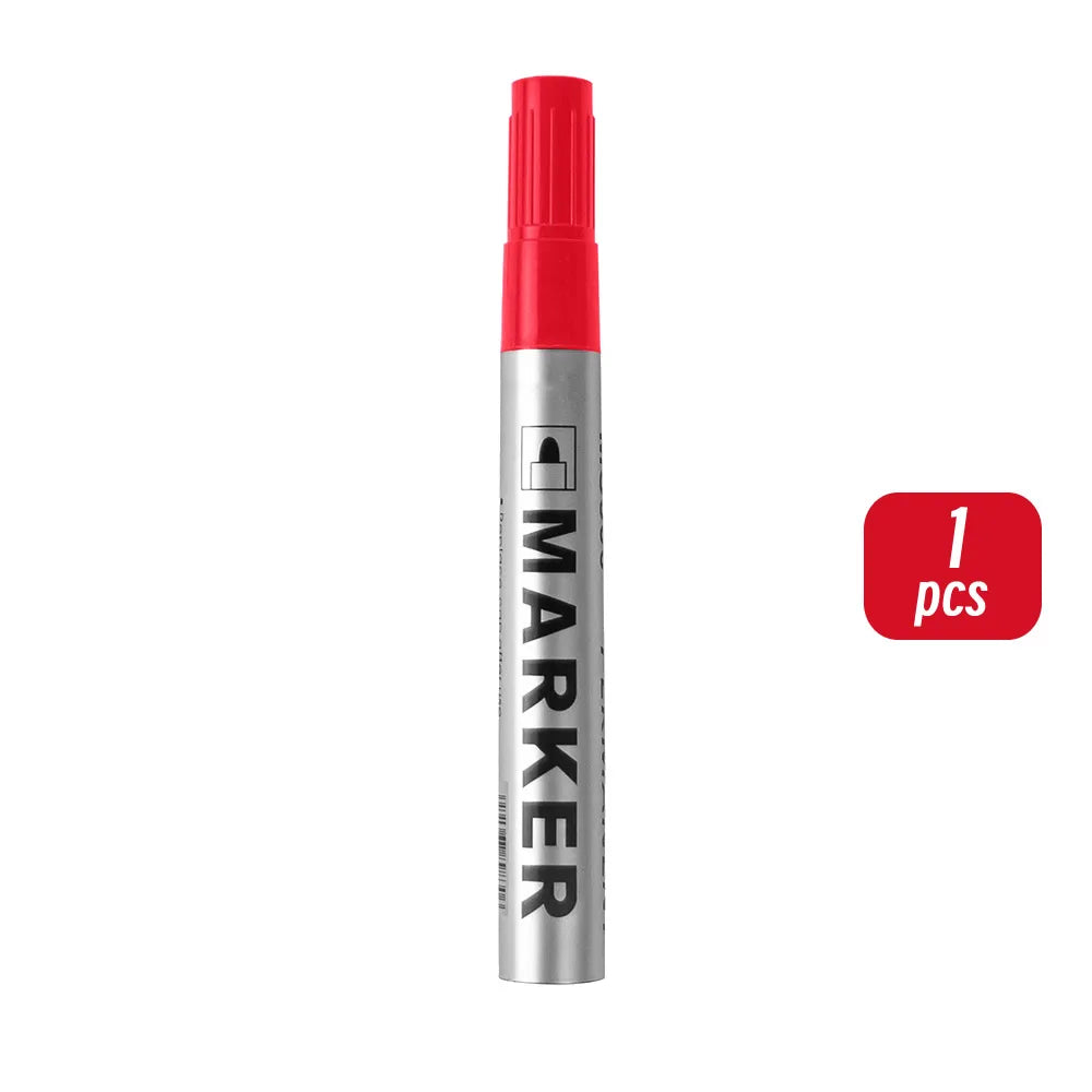 Permanent Paint Marker Pen Waterproof Black Pen for Tyre Oily Markers Quick Drying Signature Pen Stationery Supplies - 1 red