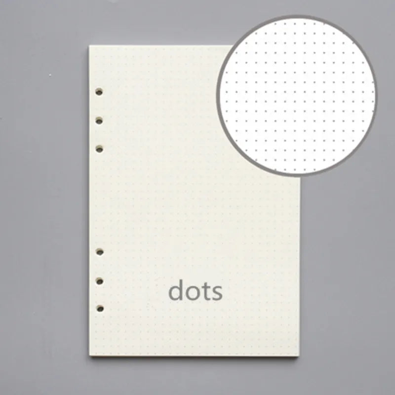 45 Sheets/90 Pages Ring Notebook Insert Refills 6 Holes Loose Leaf Papers Journals A5 A6 A7 Spiral Diary Planner Inner Core P