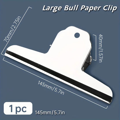 1pc/3pcs/5pcs Large Bull Paper Clips 14.5cm/5.7in,School Supplies for Bulletin Board,Artworks,Food Bag,Photos,Metal Chip