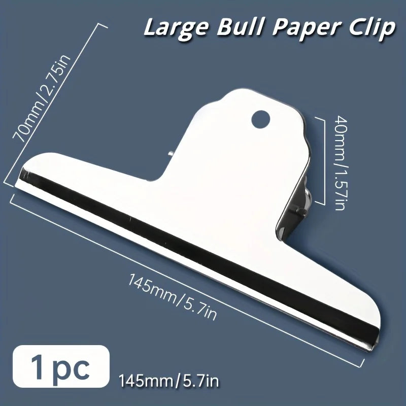 1pc/3pcs/5pcs Large Bull Paper Clips 14.5cm/5.7in,School Supplies for Bulletin Board,Artworks,Food Bag,Photos,Metal Chip - 1p