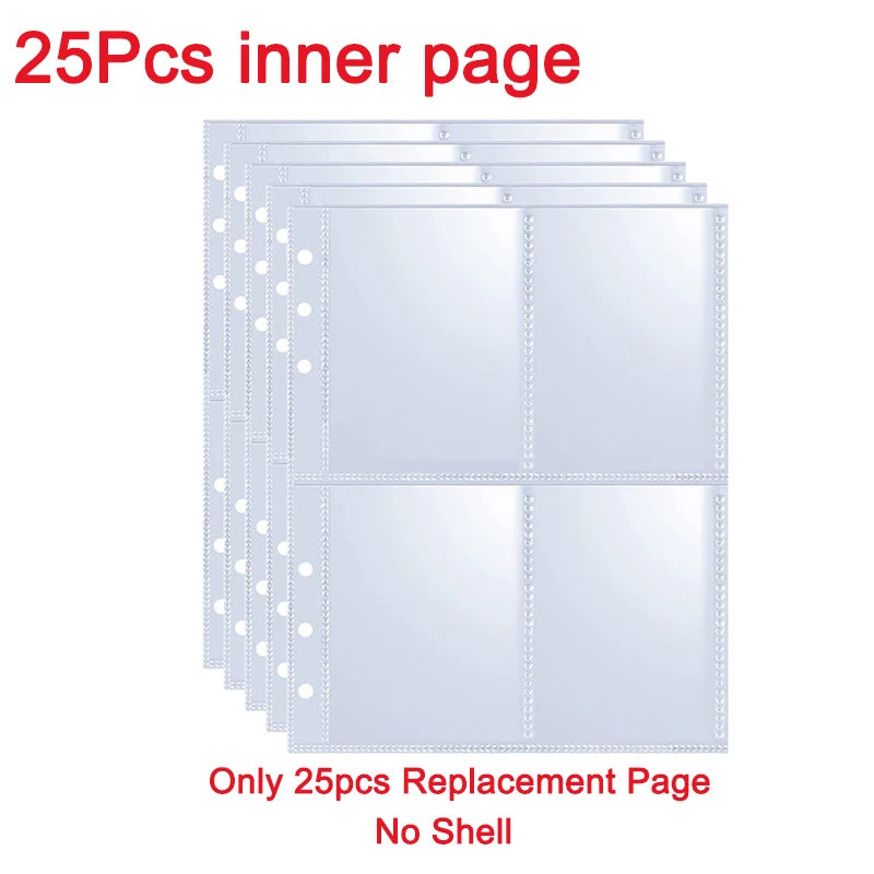 25pcs Page(4 Grids) Photo Card A5-Binder Kpop Photo Albums Idol Cards Loose-leaf Collect Book Binder Binder Photocard Holder