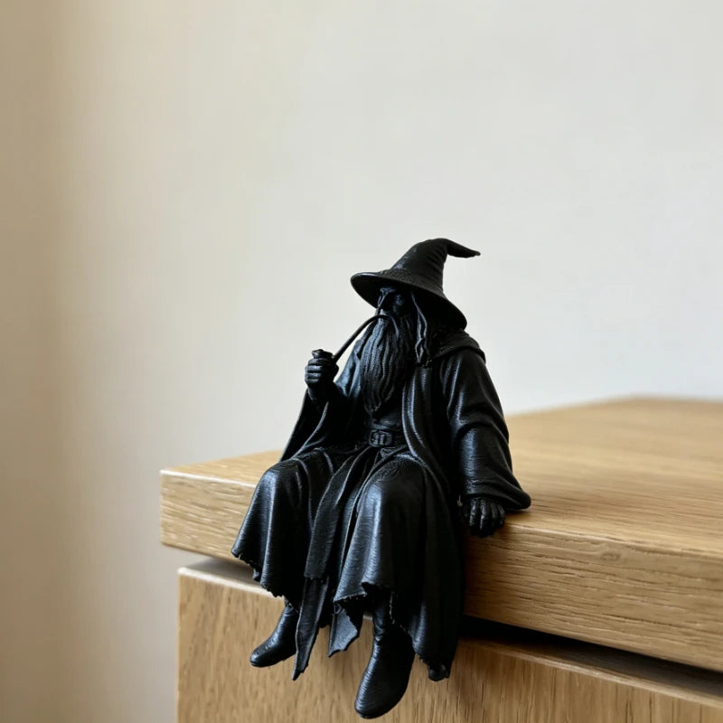 Medieval Fantasy Old Man Miniature Figurine Seated 3D Printed Vintage Wizard Home Desk Ornaments Home & Office Decorations Gi