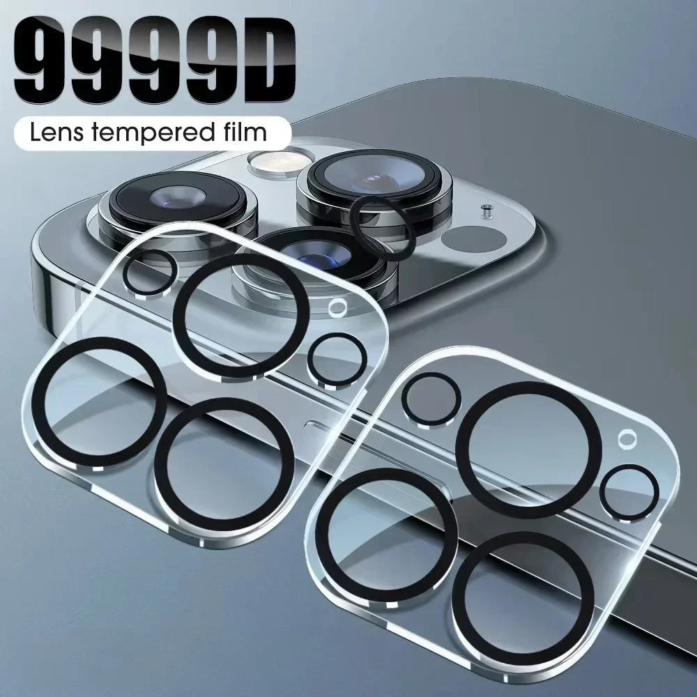 1-5Pcs Tempered Glass for iPhone 17 16 15 14 13 Pro Max Plus Mini Camera Lens Protector Black Circle Protective Lens Film Cov