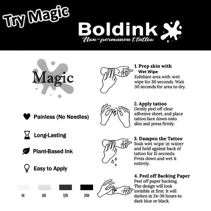 Geometry Temporary Tattoo,Lasts To 15 Days New Technology Magic Waterproof Semi Permanent Sticker.