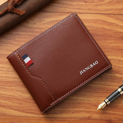 Men Short Bifold Faux Leather Masculina Billetera Credit ID Card Holder Wallet Billfold Purse Clutch Solid Hombre Business Sl