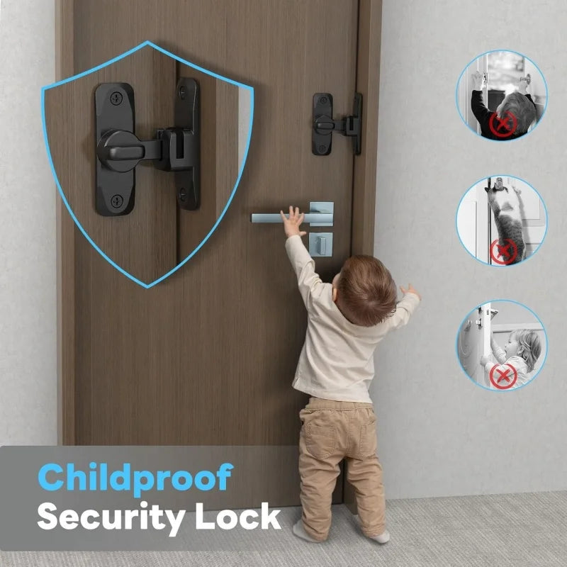 90/180 Degree Flip Door Lock Home Security Sliding Door Latch Small Gate Latches Hardware Anti-theft Lock Zinc Alloy Door Bol
