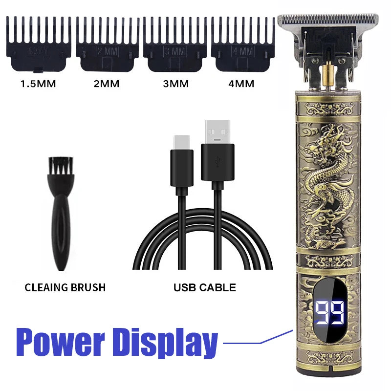 Vintage Hair Clipper USB Charging Hair Cutting Machine Electric Hair Trimmer Portable Shaver Professional Barber Boyfriend Gi