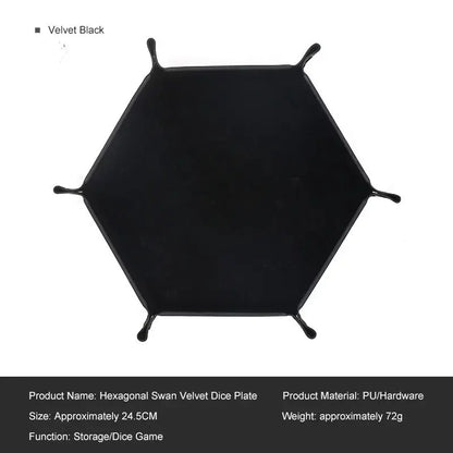 1pc Hexagonal Dice Tray and Miscellaneous Storage Box Board Game Dice Tray Accessories Leather Dice Tower - 1pc black