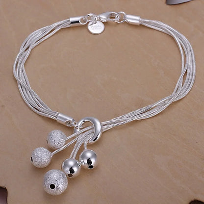 Fine Noble 925 Sterling Silver Solid Chain Bracelet For Women Men Charm Party Gift Wedding party Fashion Jewelry - H243