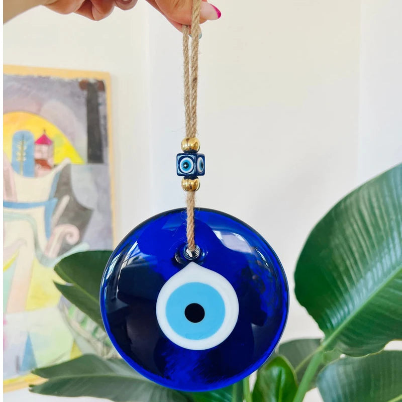 Evil Eye Wall Hanging Glass Blue Eye Wall Charm Home Decor Home Gift Idea House Protection Turkish Evil Eye Gift Wall Decorat