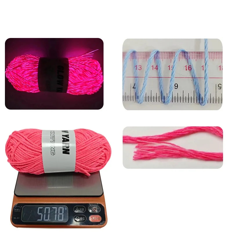 Gift Bag Yarn, Glow in the Dark Luminous Yarn, 55 Meters Craft Yarn for Sweaters, Hats, Bags, Handmade Decor, Knitting Projec