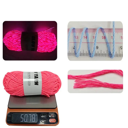 Gift Bag Yarn, Glow in the Dark Luminous Yarn, 55 Meters Craft Yarn for Sweaters, Hats, Bags, Handmade Decor, Knitting Projec