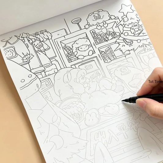 A Beautifully Designed Graffiti Pattern for Copying and Coloring Decompression Drawing Book,24 Different Interesting Patterns