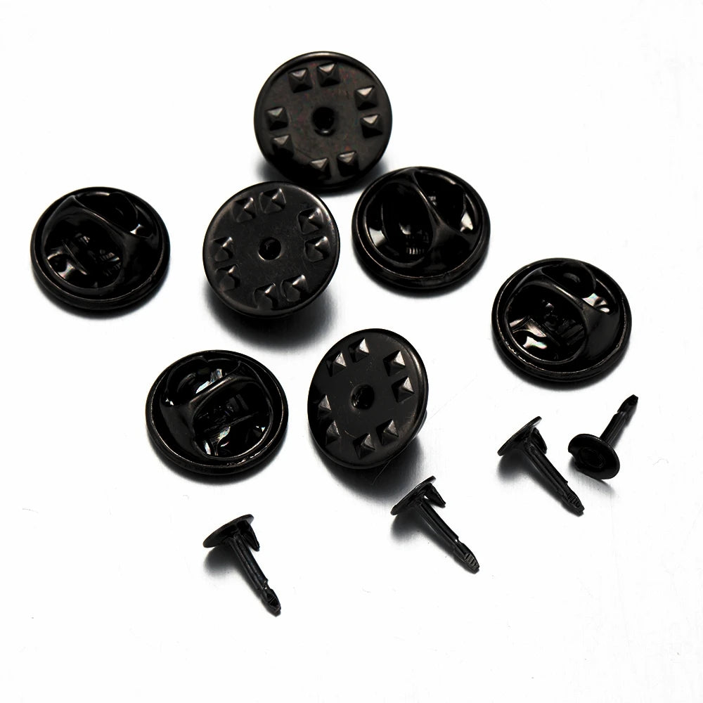 100pc Metal Locking Pin Back Brooch Badge Holder Lapel Base For DIY Jewellery Material Making Supply Craft Accessories Handma