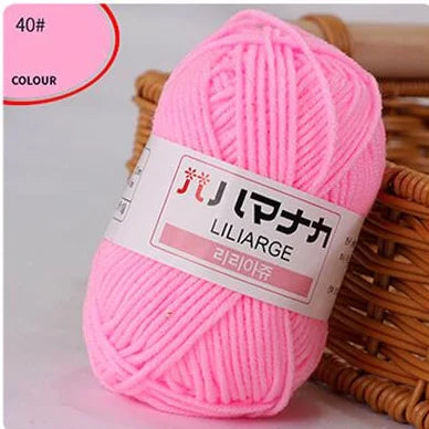 25G Milk Sweet Soft Baby Cotton Knitting Wool Thick Fiber Yarn Velvet Hand Threads for Knitting Wool Crochet Yarn for DIY Swe