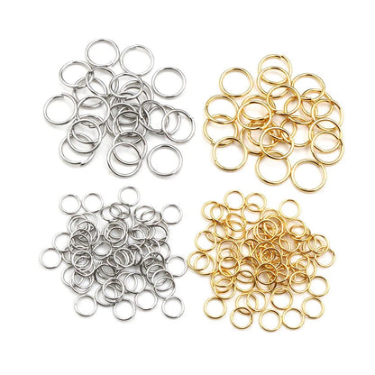 200pcs 3/4/5/6/7/8/10mm Stainless Steel Gold Color Split Jump Rings DIY Jewelry Findings Open Single Loops for jewelry making