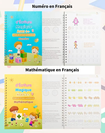 French Magic Copybook Magic Book That Can Be Reused Learn Alphanumeric Drawing Math Writing Children Calligraphy Paperback