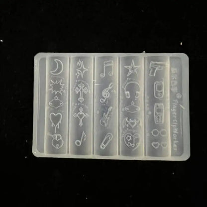 Transparent 3D Silicone Nail Mold – Retro Music/Punk Style, Sweet Cool Mermaid Tail & Shell Templates For Nails & Jewelry Cra