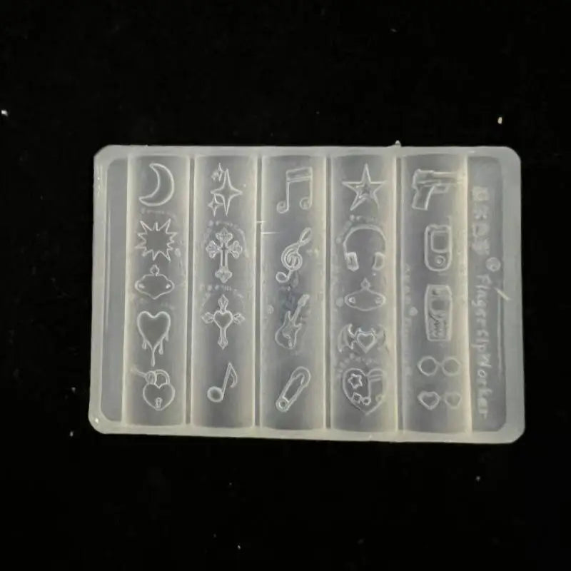 Transparent 3D Silicone Nail Mold – Retro Music/Punk Style, Sweet Cool Mermaid Tail & Shell Templates For Nails & Jewelry Cra